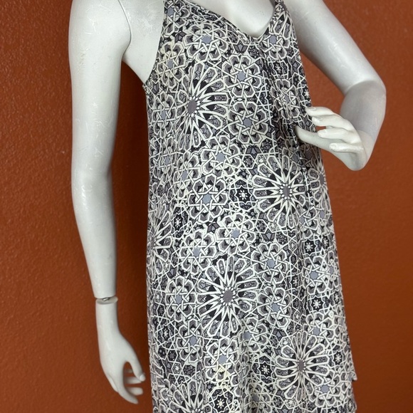 ASTR Blue Dress Patchwork Floral Flowy Boho Festival Dress. D23 - Picture 6 of 15